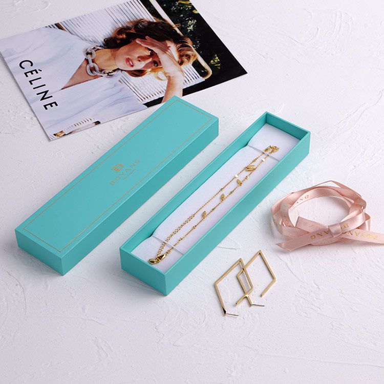 Holiday fancy custom logo necklace gift box with ribbon