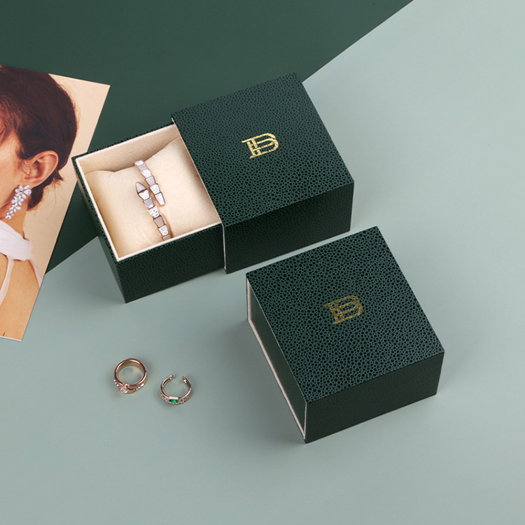 Good supplier wholesale green drawer slide earring box
