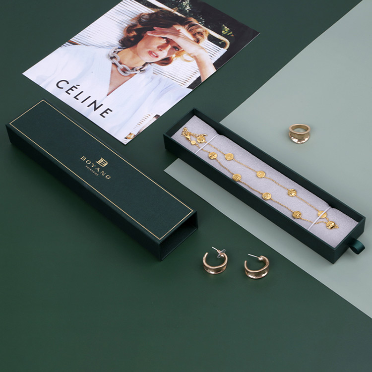 Accept green small paper cardboard drawer custom proposal ring box