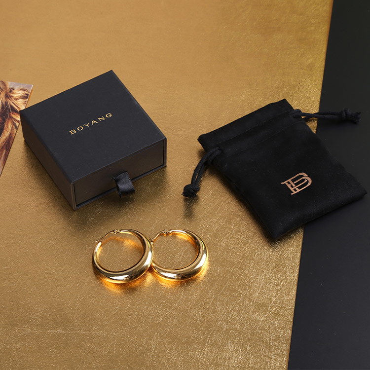 Factory wholesale gift packaging black drawer custom pendant box