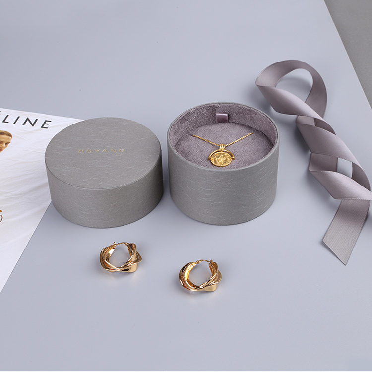 Best luxury custom logo round engagement ring gift box with ribbon