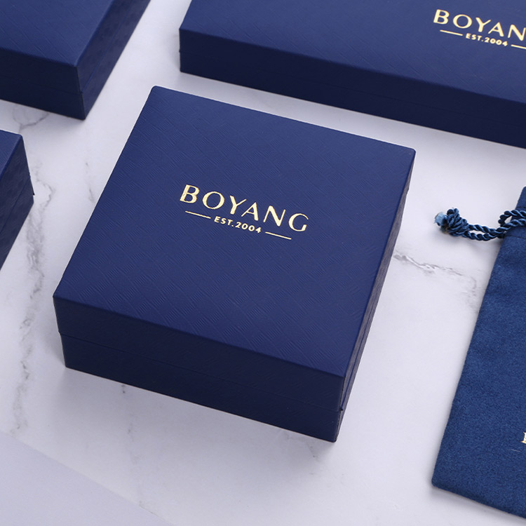 New design blue fancy single custom bangle gift box packaging