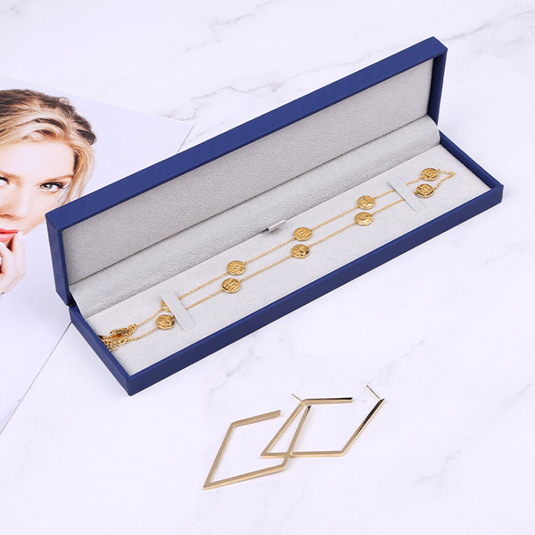 Custom logo blue elegant small gift ring box packaging for proposal