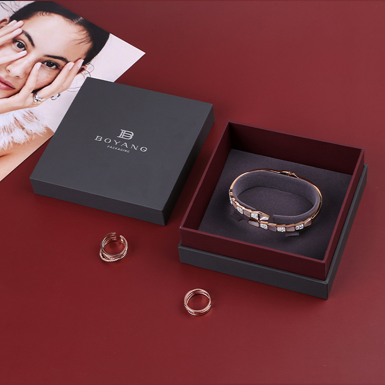 Custom logo design paper necklace gift boxes jewellery box packaging 