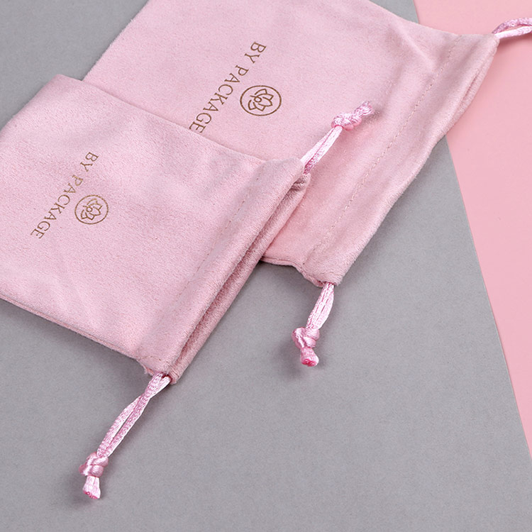 Logo custom velvet wedding ring bags drawstring jewelry pouch
