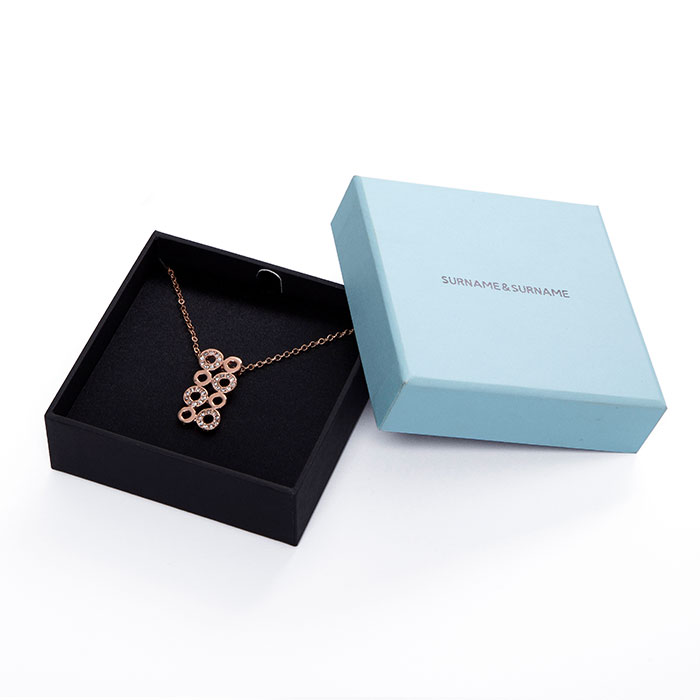 Exclusive design custom blue jewelry box with bowknot