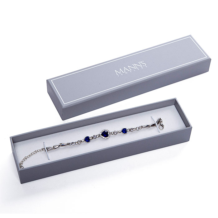 Coated paper custom grey jewellery box
