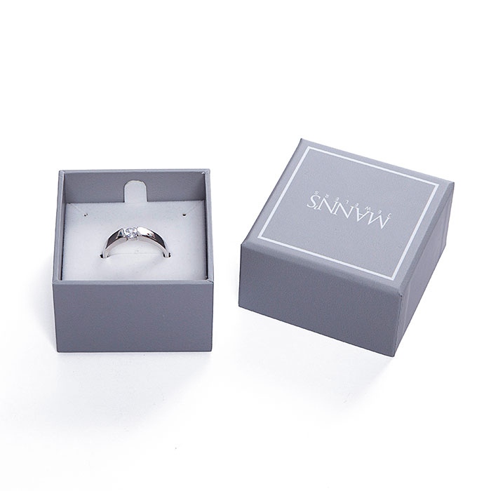 Coated paper custom grey jewellery box