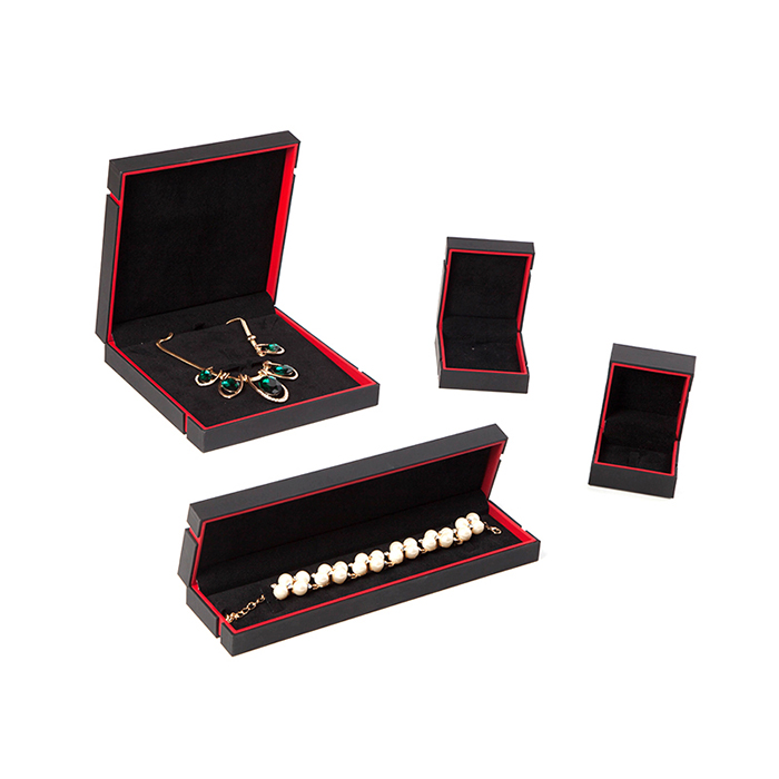 Customized jewelry box, black plastic jewelry box factory