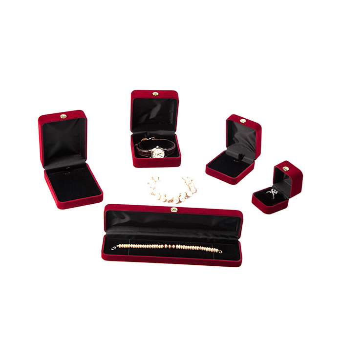 High quality red flocking necklace custom jewelry gift box