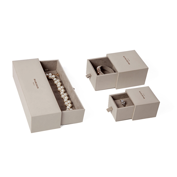OEM high end custom jewelry drawer box and drawstring pouch