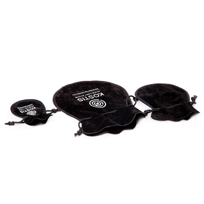 Black calabash style custom leather jewelry pouch