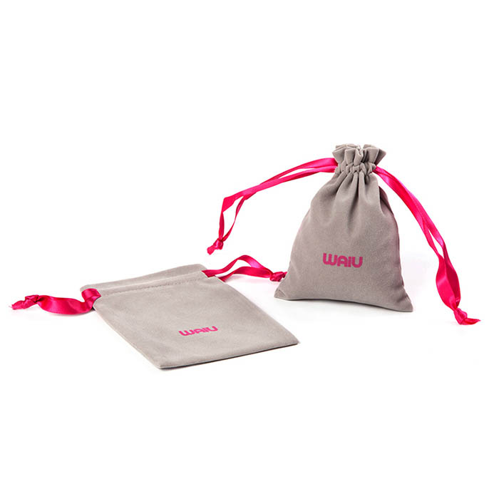 Logo custom velvet drawstring pouch