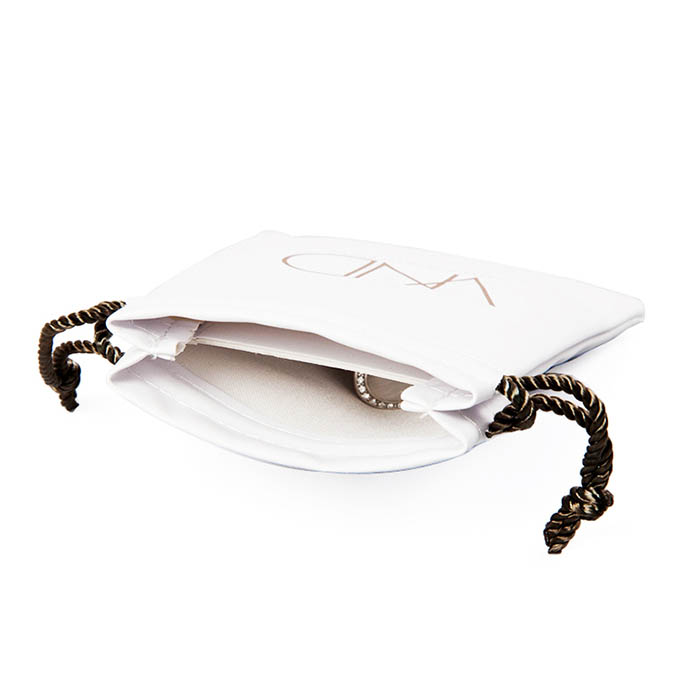 Custom printed jewelry PU leather drawstring pouch
