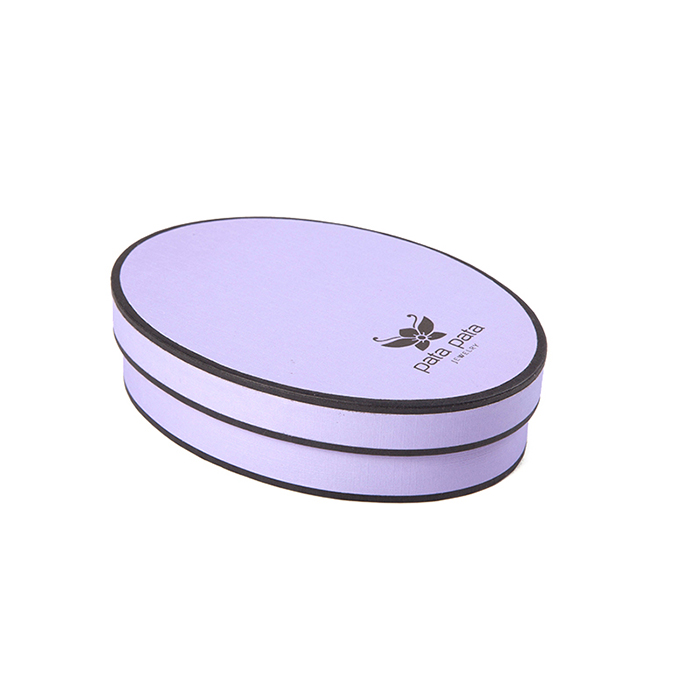 Beautiful purple custom round paper jewelry boxes