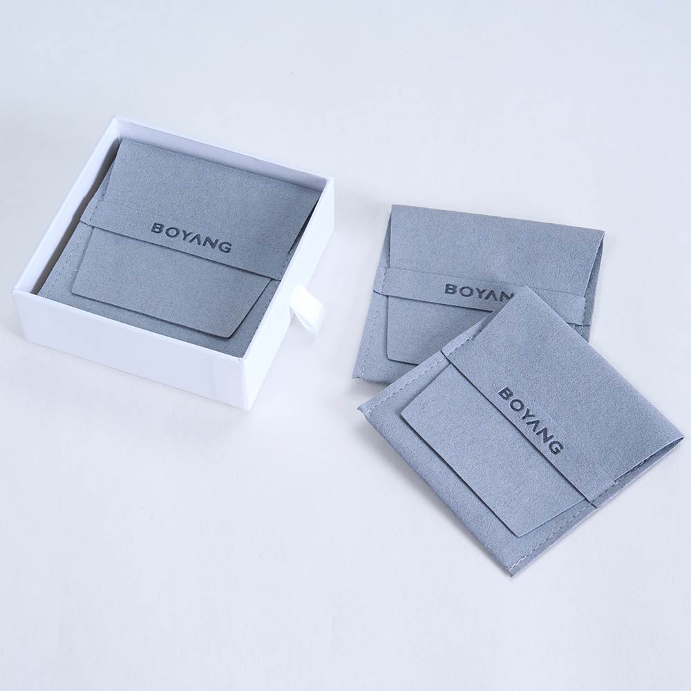 Custom Logo Luxury Jewellery Packaging Bag Microfiber Jewelry Pouch