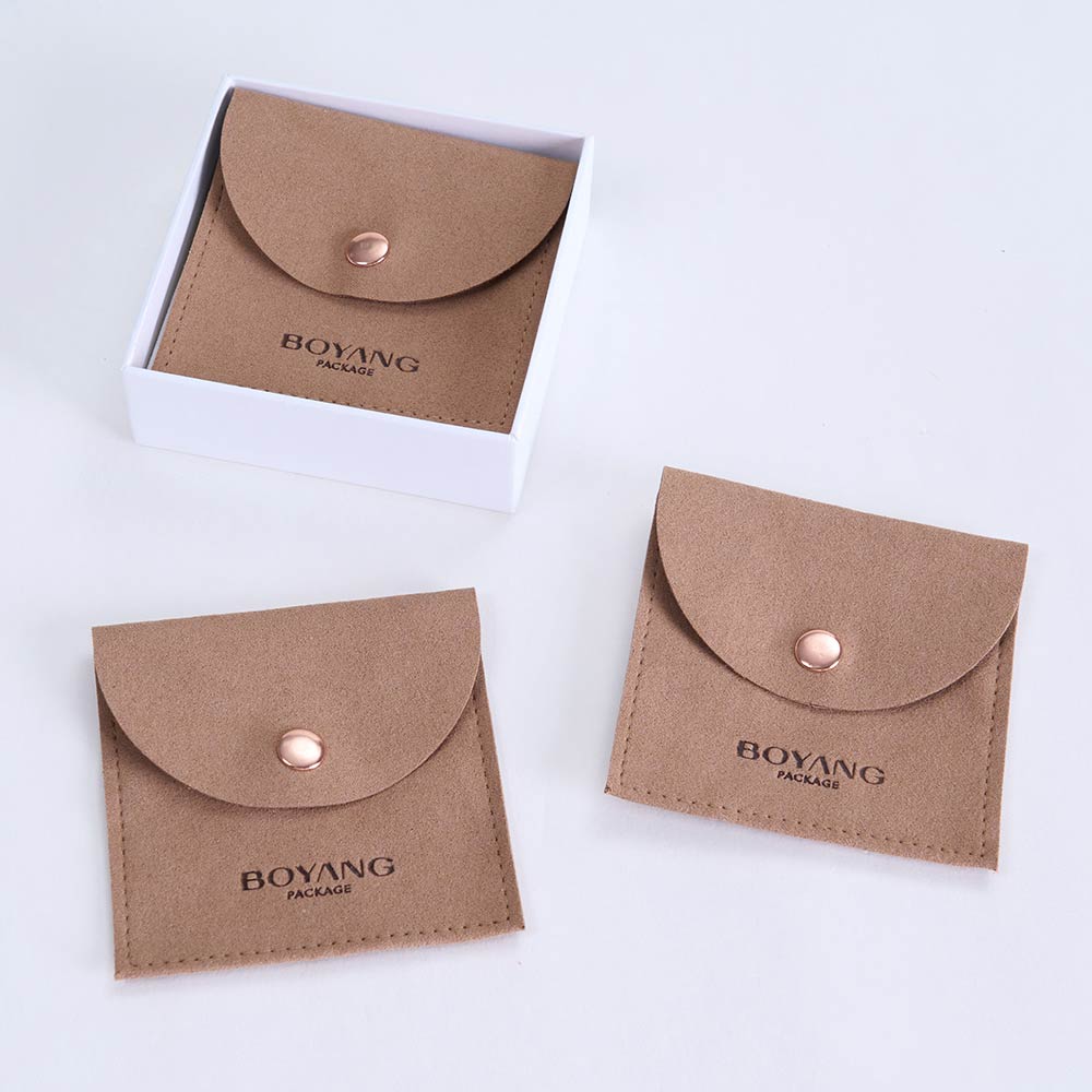 Popular Unique Flannel Necklace Bracelet Ring Snap Button Jewelry Bag Pouch Packaging