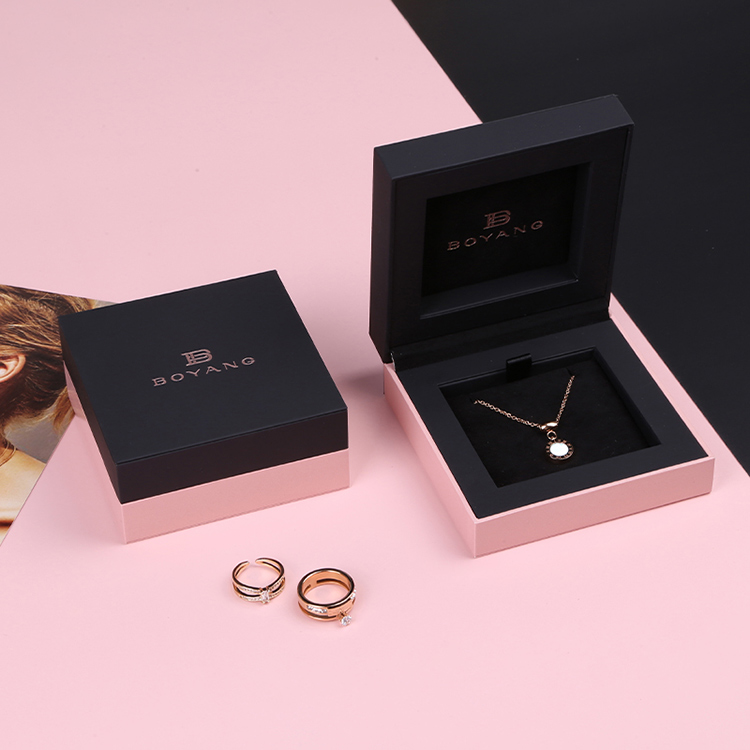 Factory Customized Logo Hot Sell Recycle Ring Earring Case Luxury Plastic Clamshell Jewelry Box Set