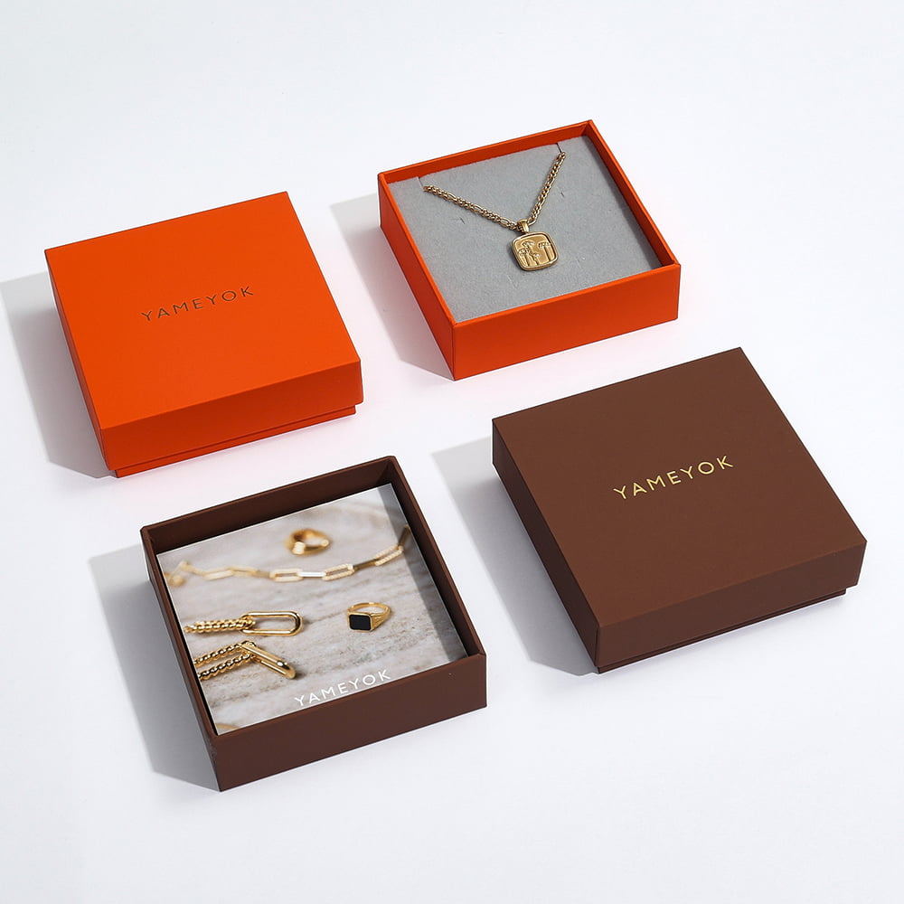 High quality square custom necklace gift paper box packaging