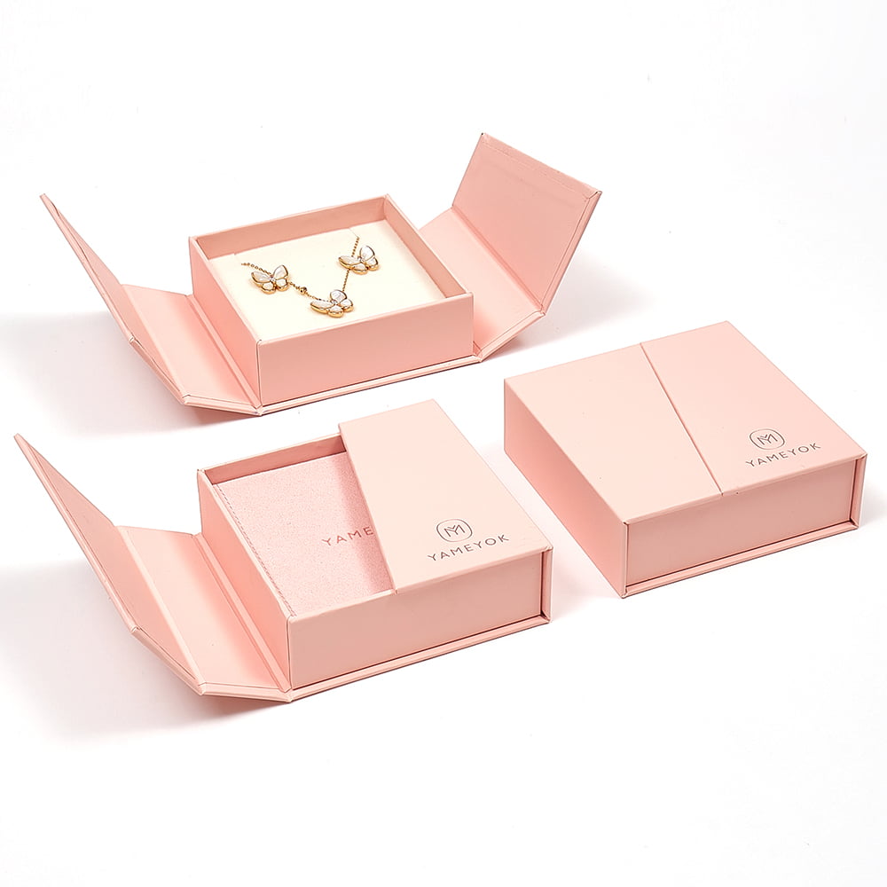New Style Custom two open door luxury jewelry set packaging box with logo