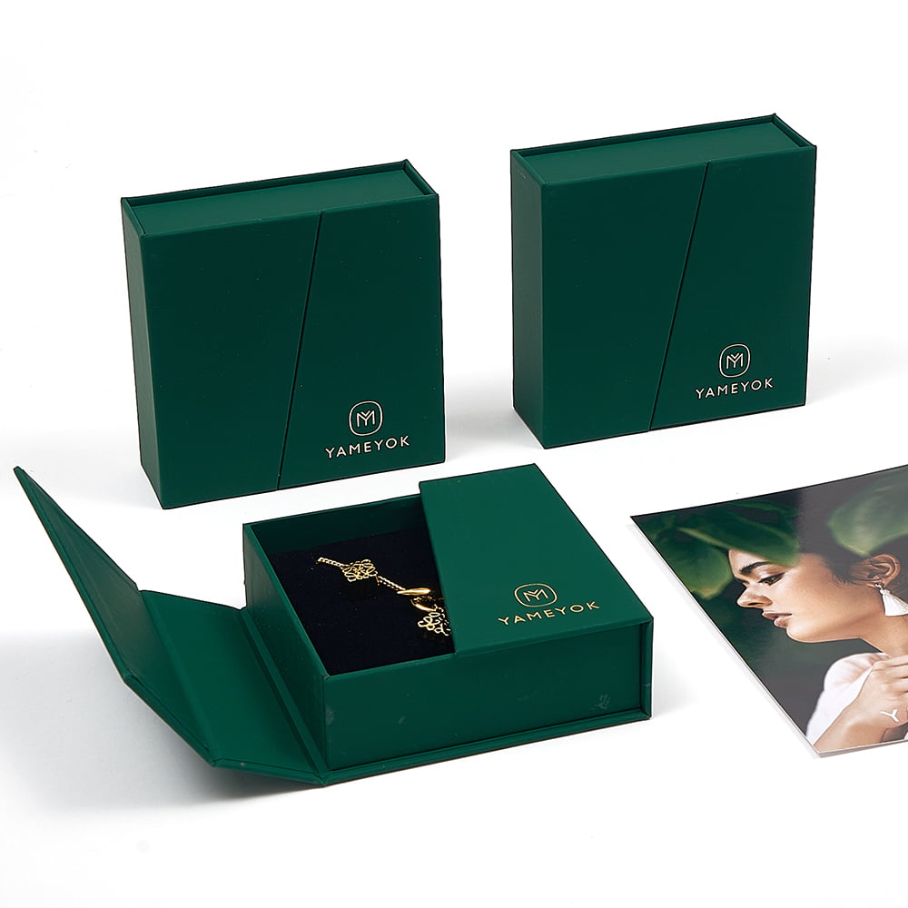 High Quality Custom logo two open door luxury paper jewelry packaging box factory