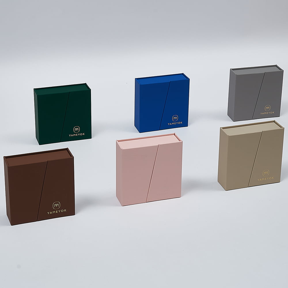 New Style Custom two open door luxury jewelry set packaging box with logo