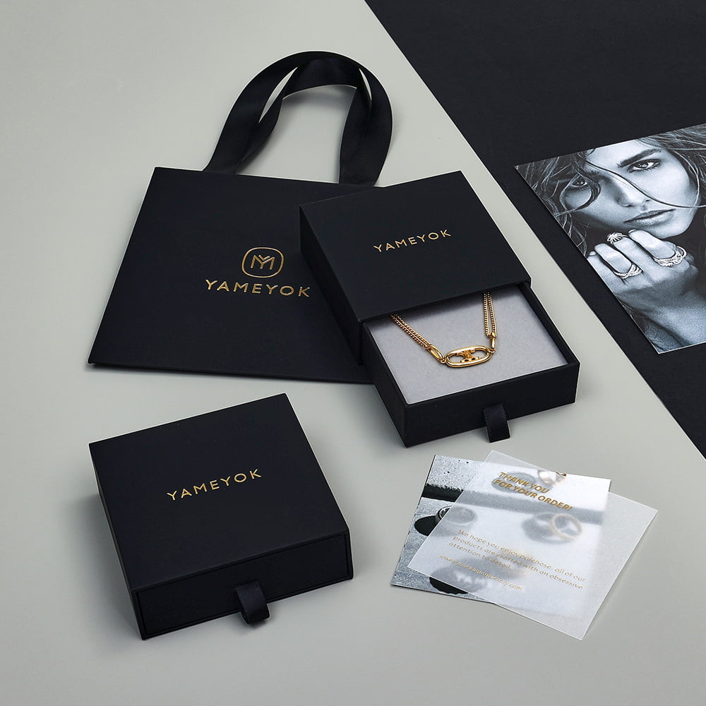 Excellent work luxury custom logo jewelry gift box packaging