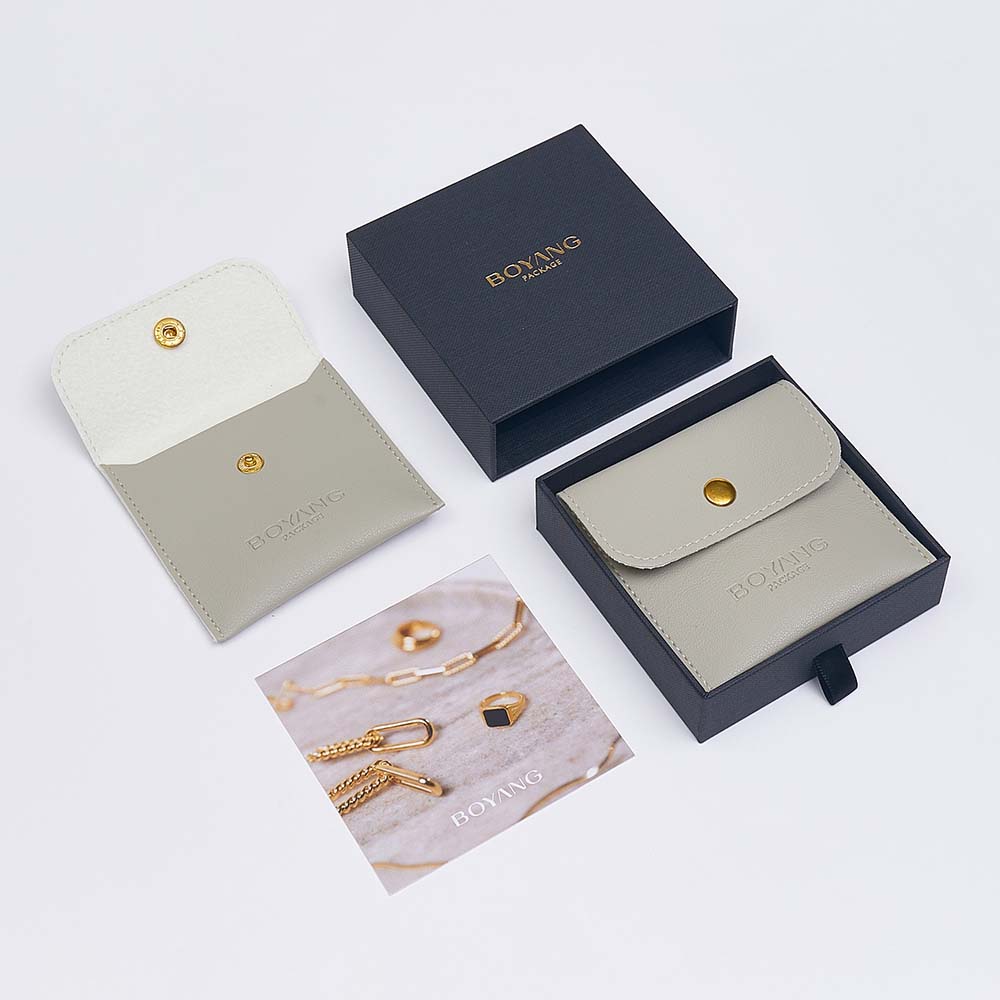 New deisgn custom logo leather jewelry bag packaging