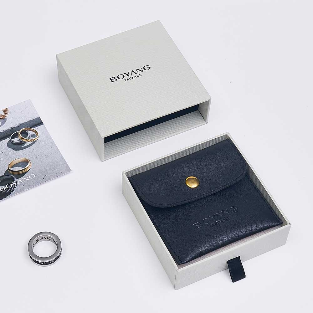 Luxury custom logo pu leather jewelry pouch packaging factory