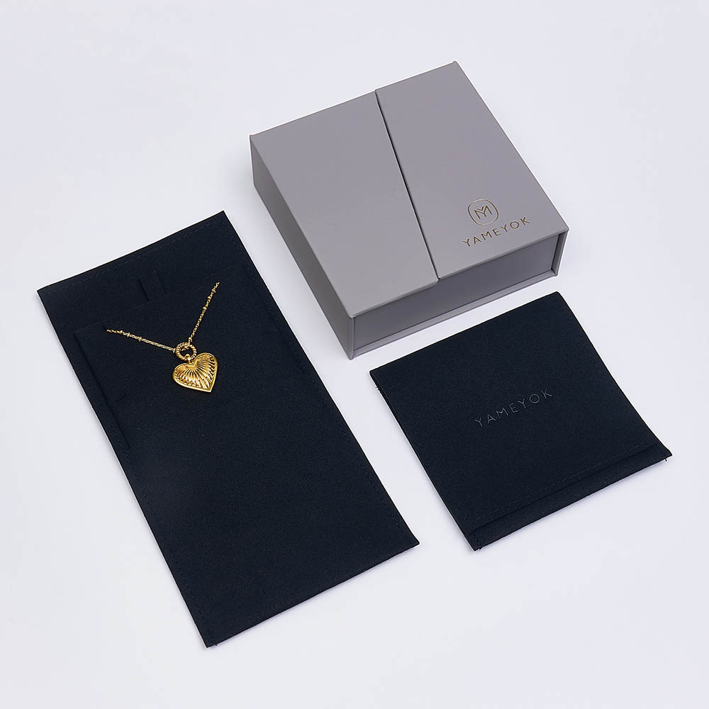 Factory luxury custom logo envelope microfiber jewellery bag