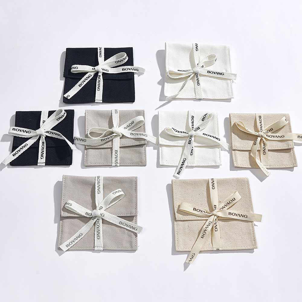 Recycled custom eco cotton canvas gift packaging jewelry bag new design